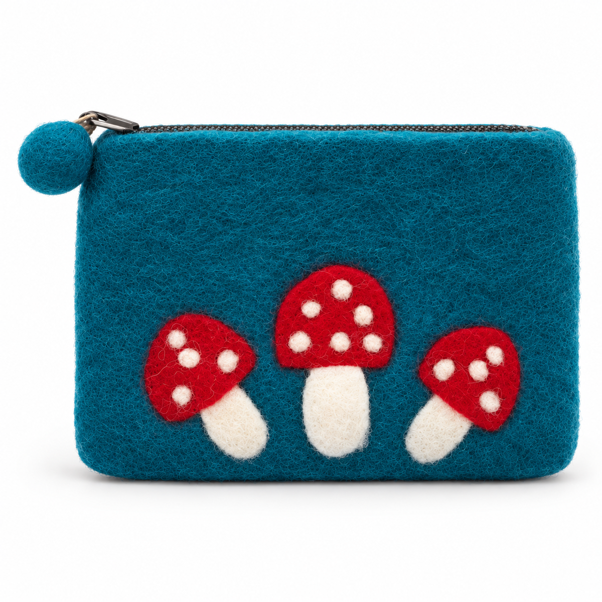 Mushroom Felt Zipper Pouch