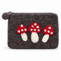 Mushroom Felt Zipper Pouch