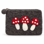 Mushroom Felt Zipper Pouch