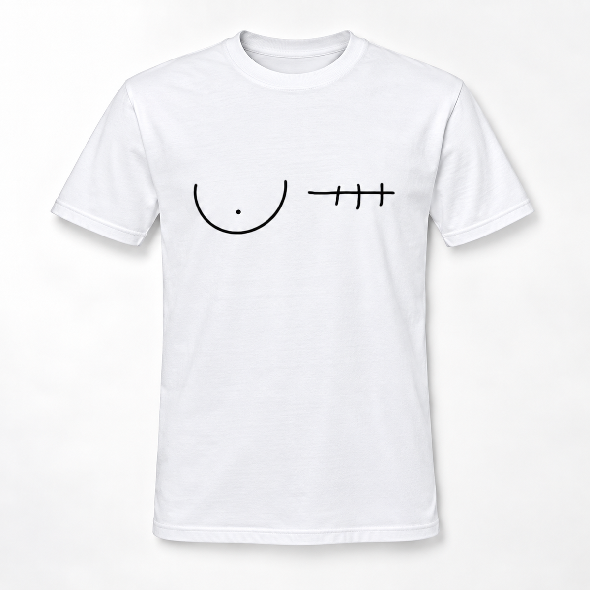 Left Breast Mastectomy Line Art T-Shirt