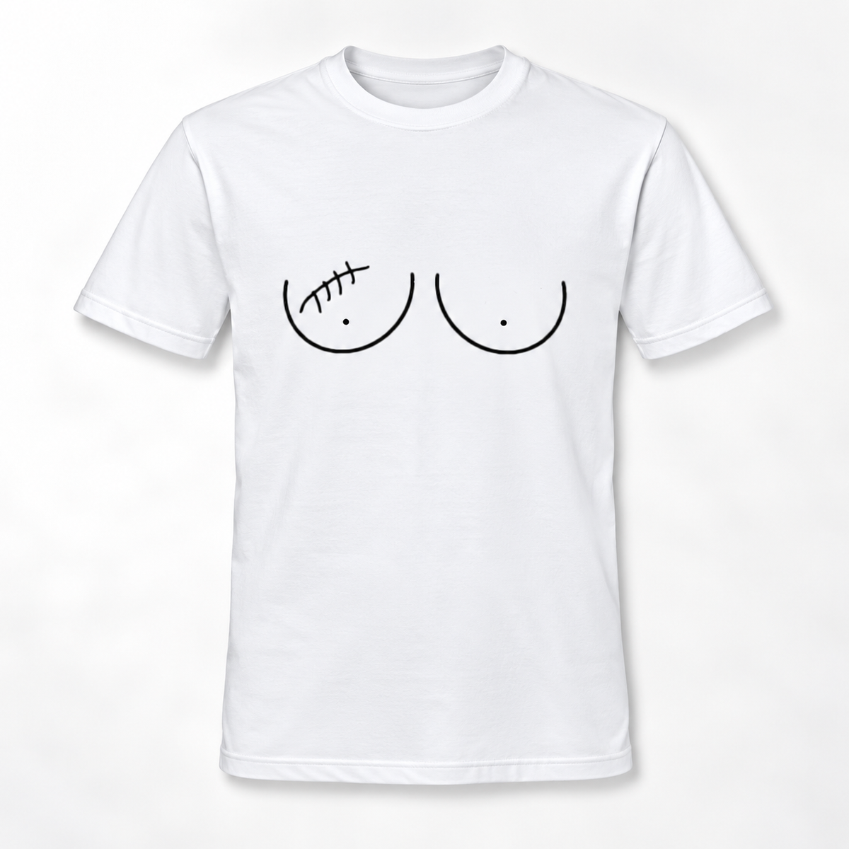 Right Breast Lumpectomy Line Art T-Shirt