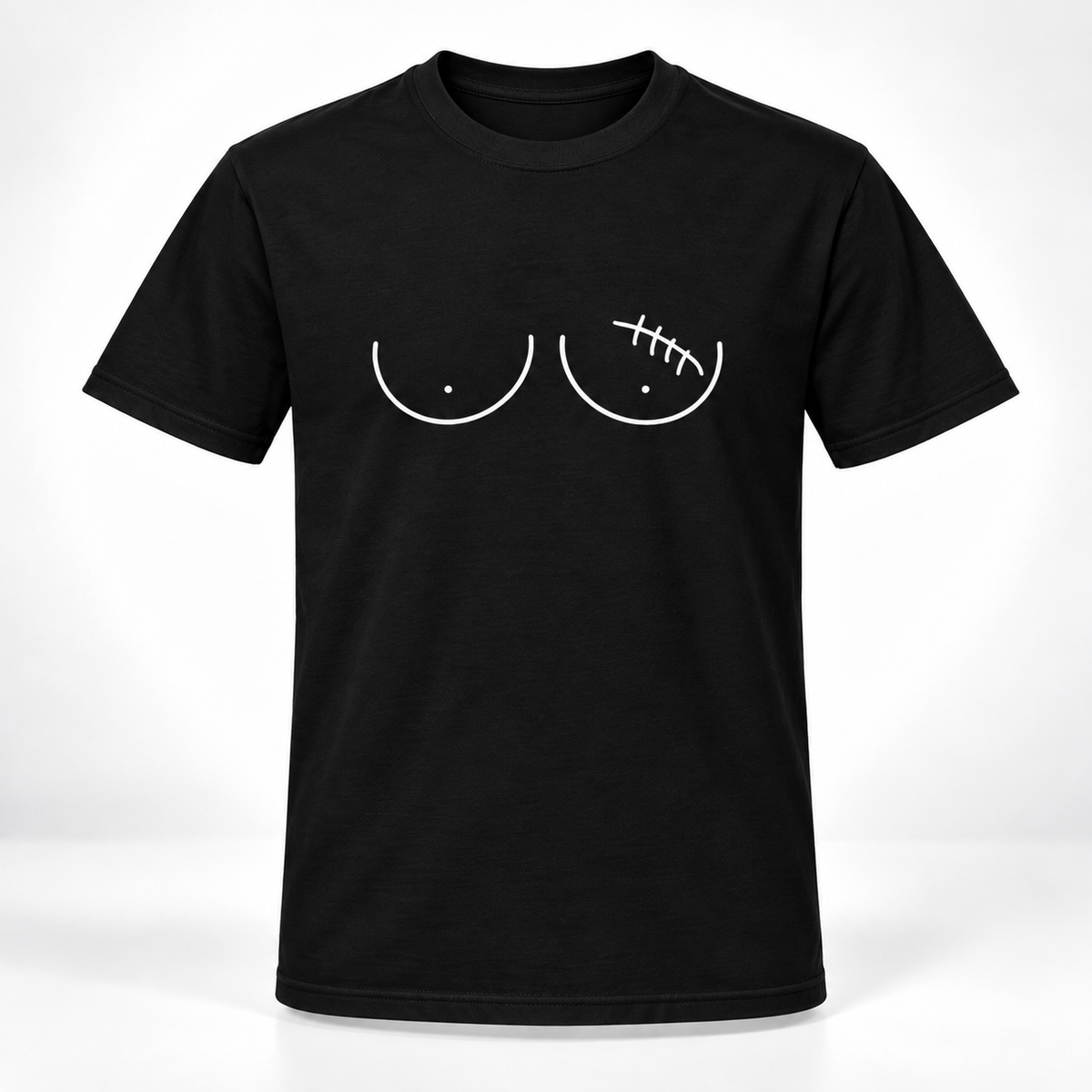 Left Breast Lumpectomy Line Art T-Shirt
