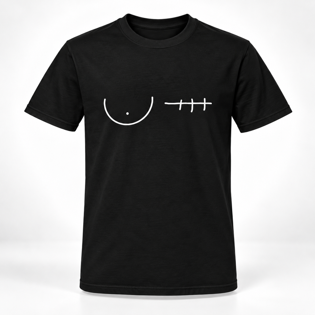Left Breast Mastectomy Line Art T-Shirt