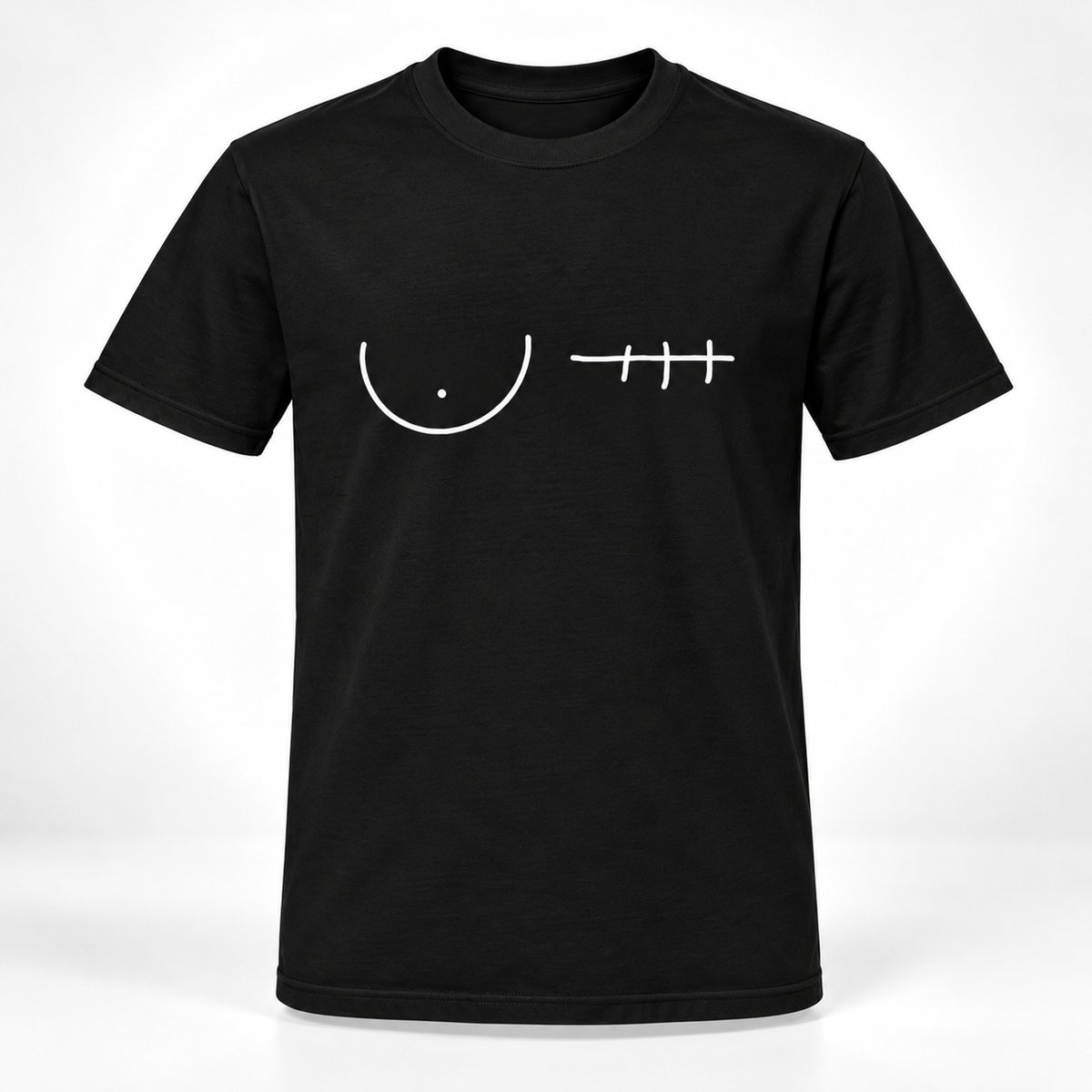 Left Breast Mastectomy Line Art T-Shirt