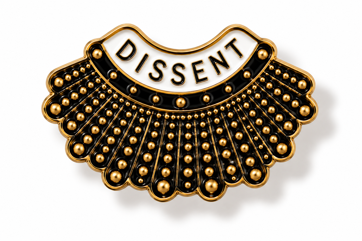 Gold RBG Dissent Enamel Pin