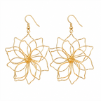Gold Wire Flower Earrings