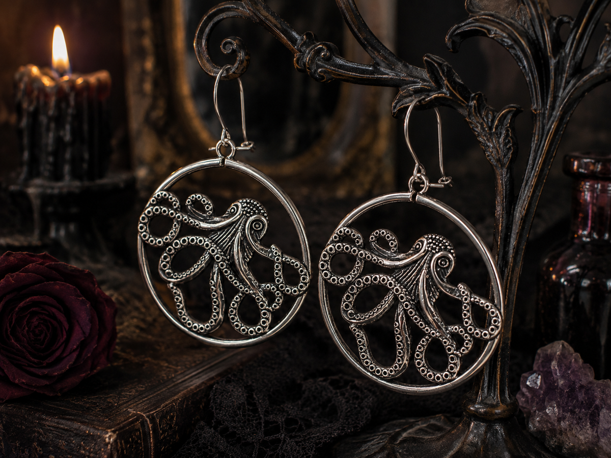 Octopus Hoop Earrings
