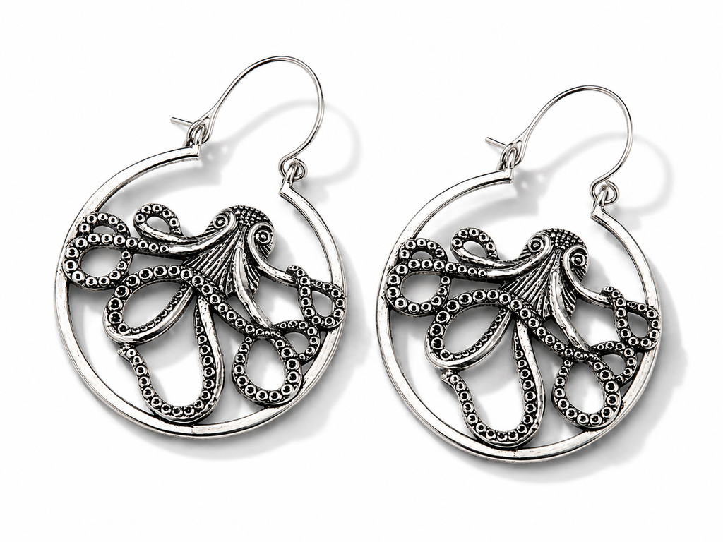 Octopus Hoop Earrings
