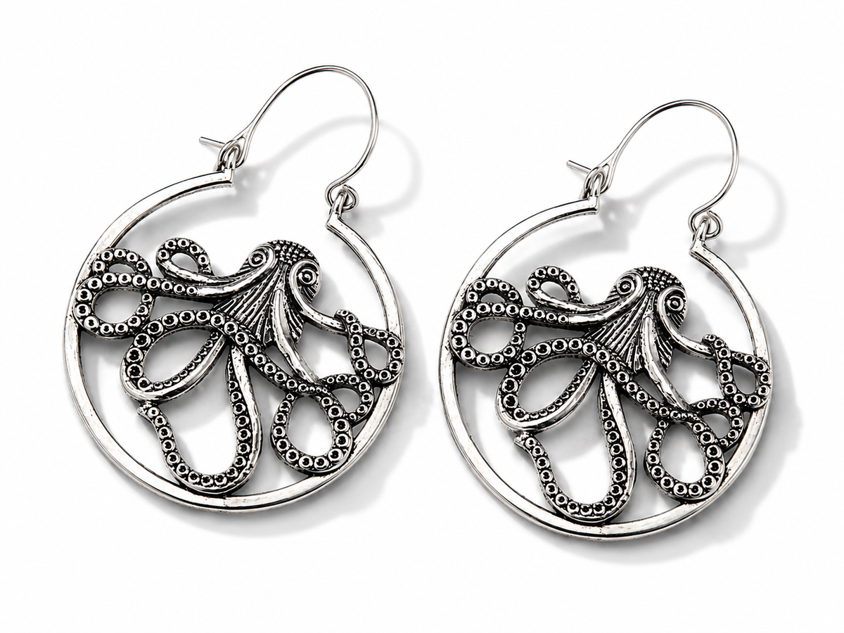 Octopus Hoop Earrings