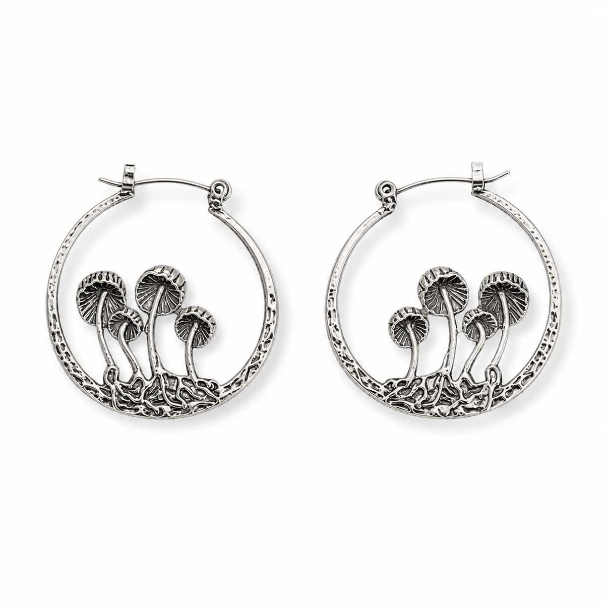 Mushroom Hoop Earrings