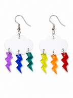 Rainbow Lightning Cloud Earrings