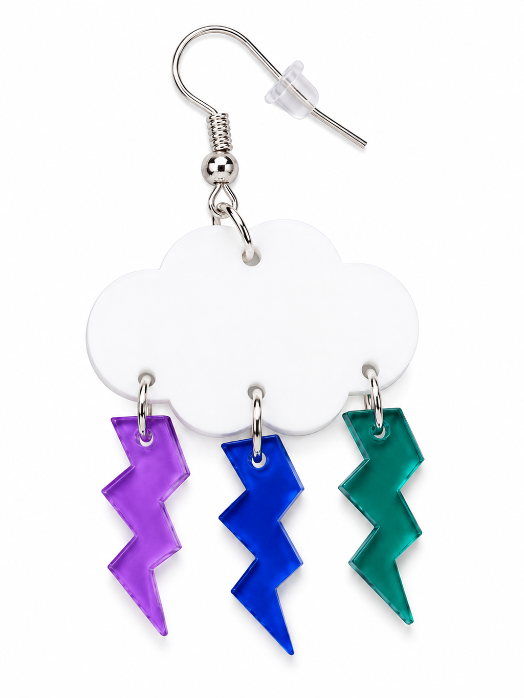Rainbow Lightning Cloud Earrings