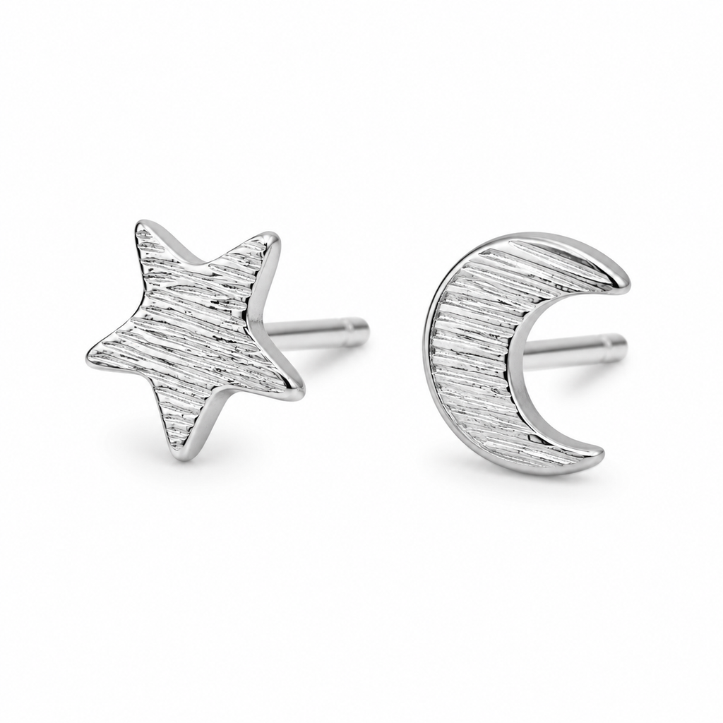 Star & Moon Stud Earrings