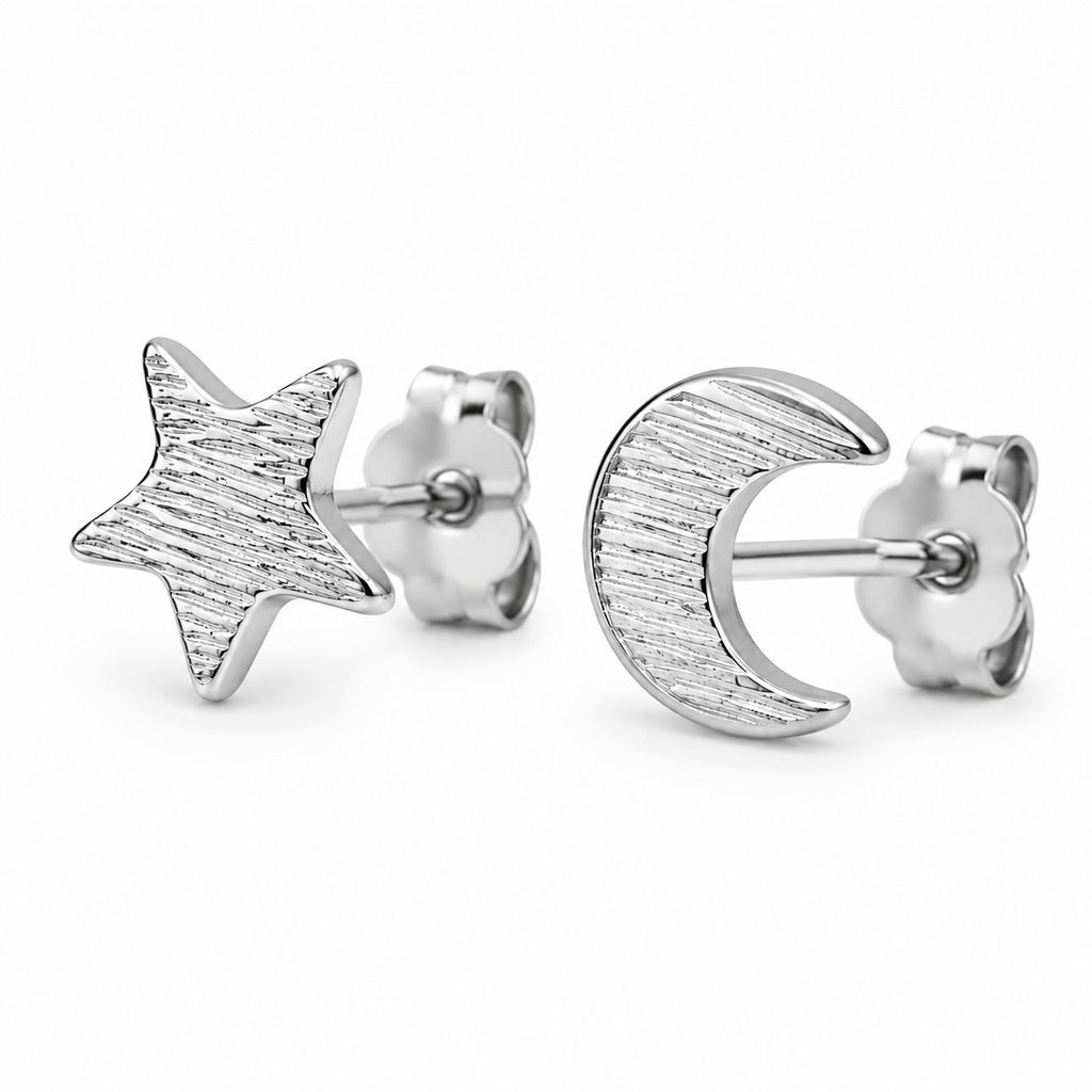 Star & Moon Stud Earrings
