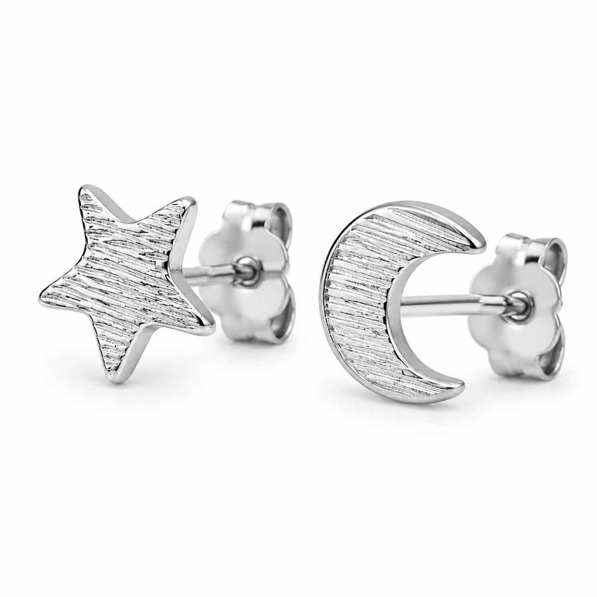 Star & Moon Stud Earrings