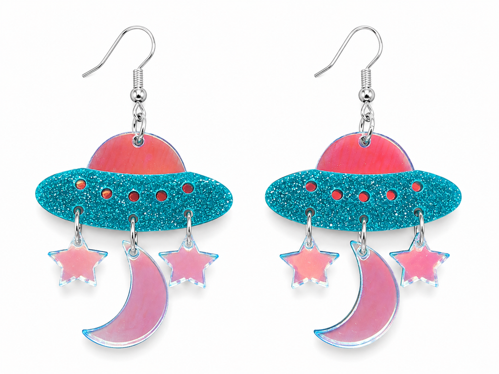 Glitter UFO Earrings
