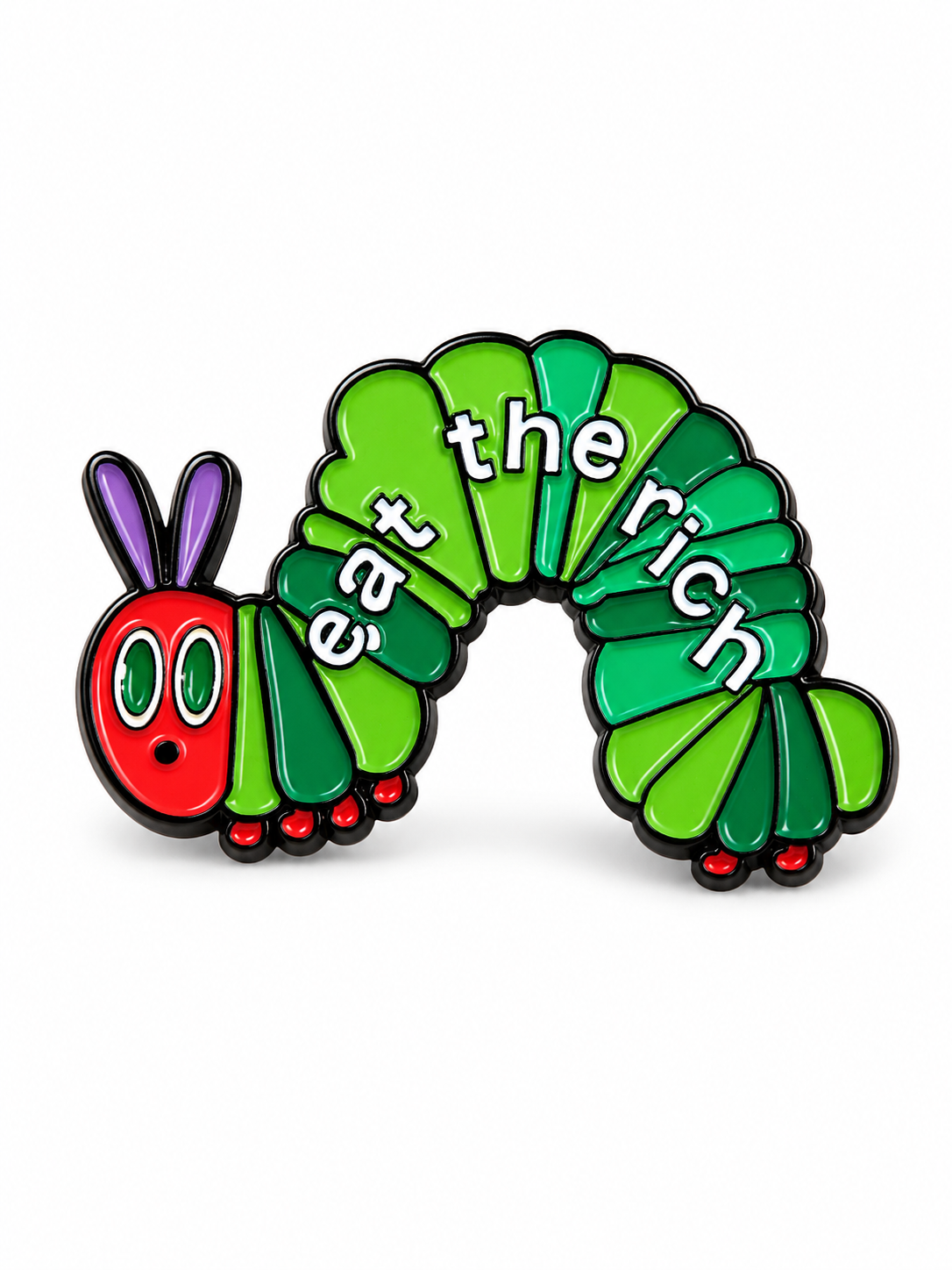 Eat The Rich Caterpillar Pin