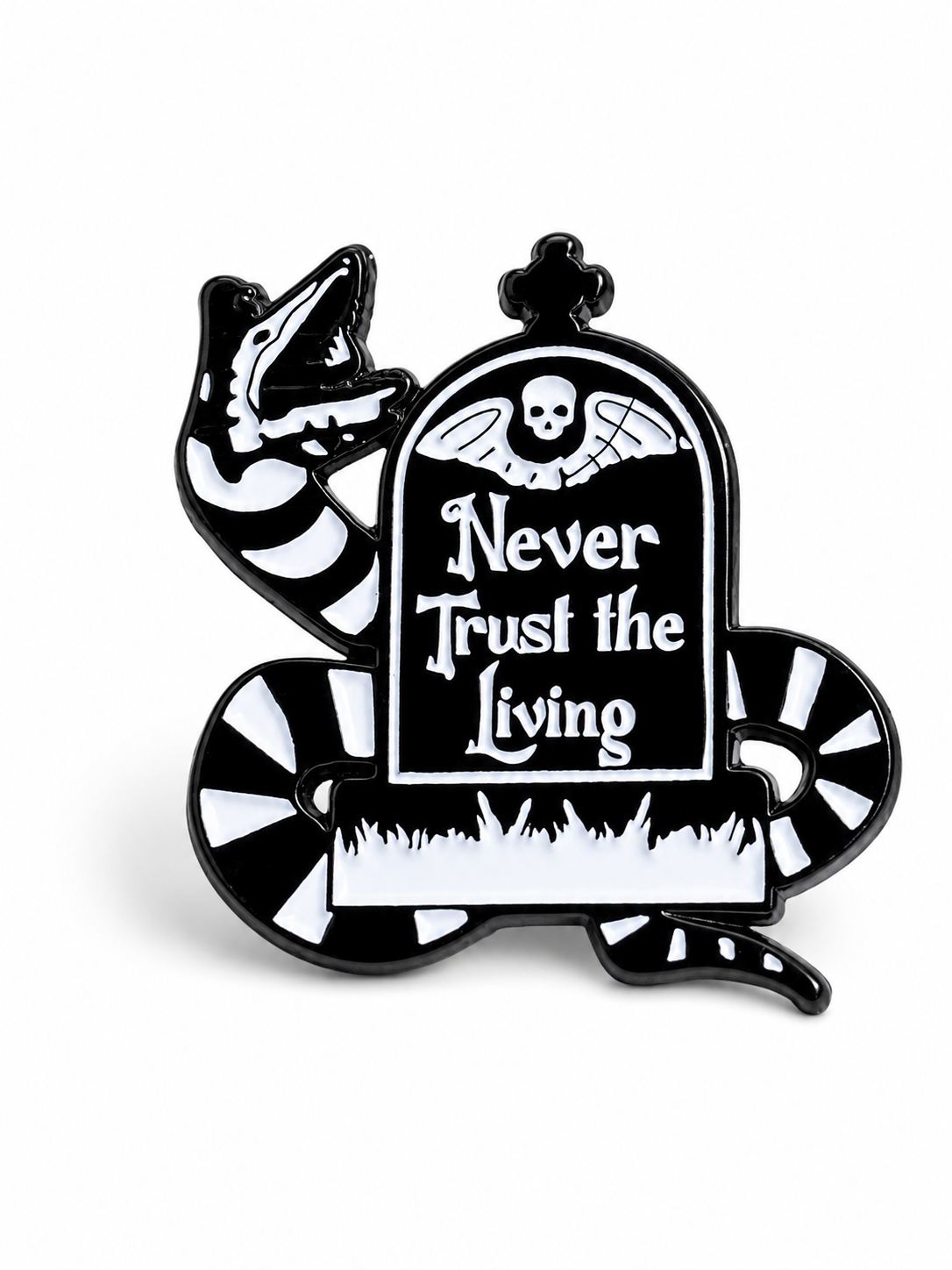 Never Trust The Living Tombstone Pin