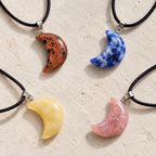 Gemstone Moon Necklace