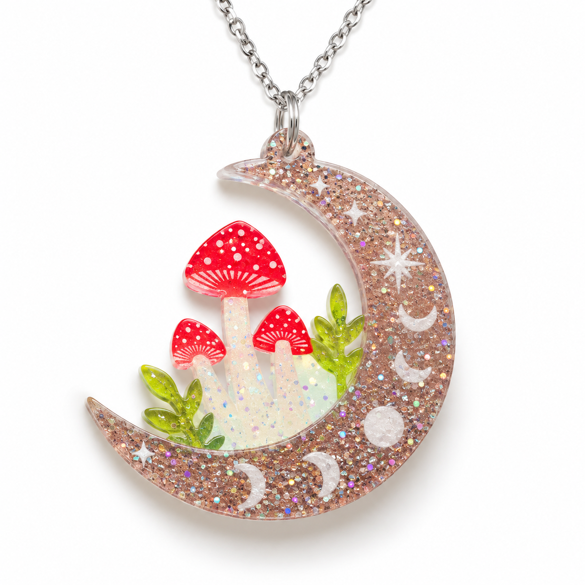 Mushroom Moon Necklace